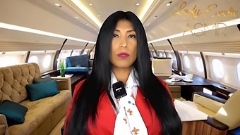 Experience The Sensual Journey Of A Horny Latina Flight Attendant With Big Tits