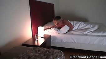 Mature Blonde Enjoys A Threesome With Two Younger Men