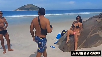 Photo Shoot Turns Into Steamy Sex With Two Black People On Nudism Beach