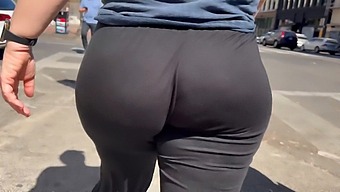 Candid Street Scene Of A Woman With A Big Butt Getting Wedgied