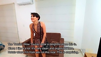 A Visitor To Brazil'S Capital Engages In Sexual Activity With A Seductive Woman With Short Hair
