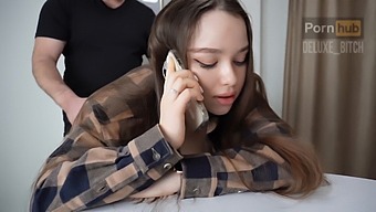Pov View Of Russian Stepsister'S Naughty Phone Call And Anal Sex