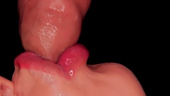 Intense Close-Up Of A Skilled Oral Performer Milking And Pleasuring A Man'S Penis To The Point Of Ejaculation