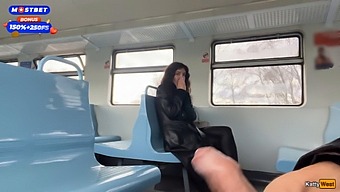 Public Train Adventure With A Happy Ending And A Fun Cumwalk